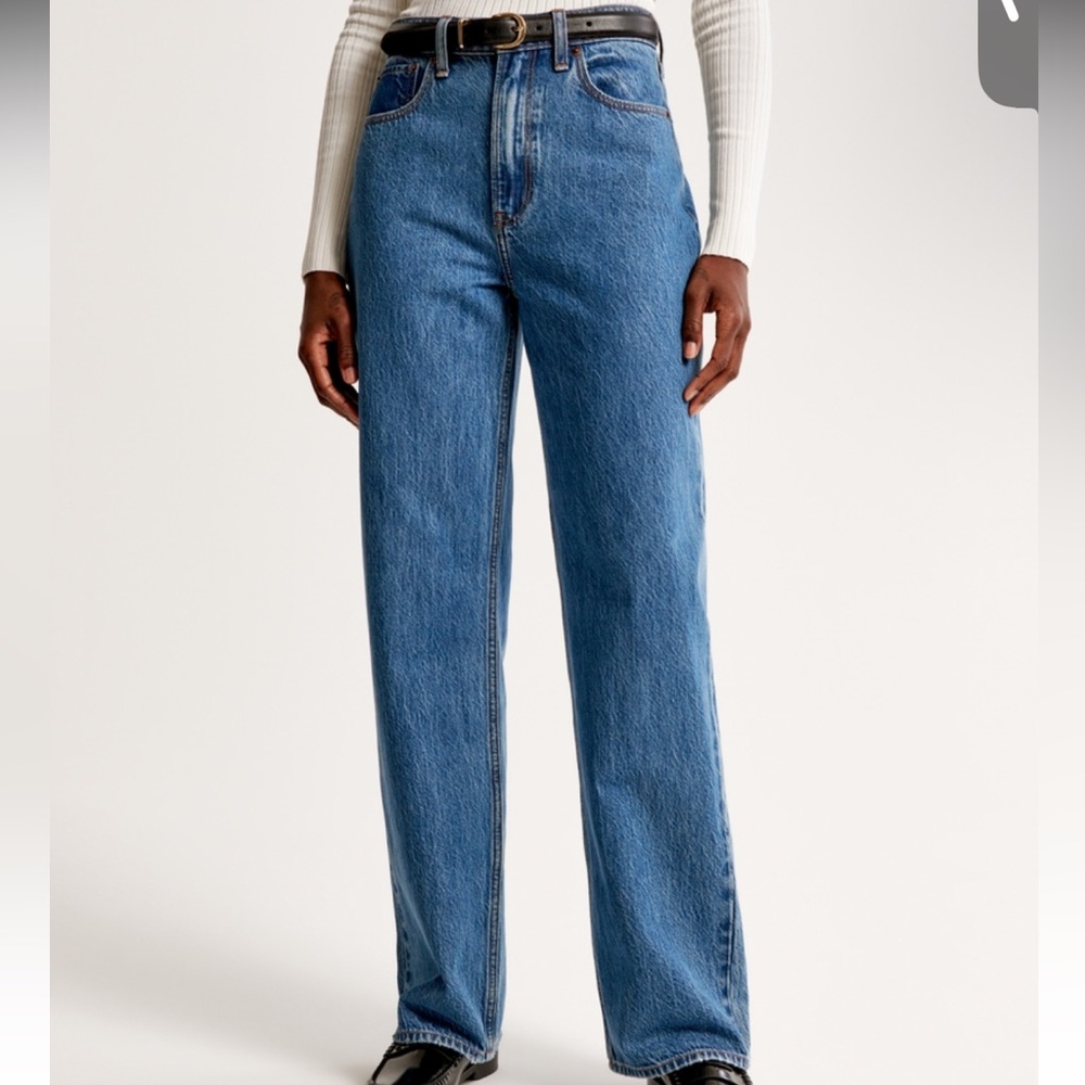 Abercrombie & Fitch Curve Love High Rise Loose Jeans 27 Long
